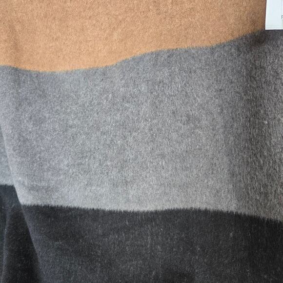 NWT Amanda + Chelsea Wool Blend Skirt Womens M Colorblock Quiet Luxury Neutrals - Picture 4 of 12